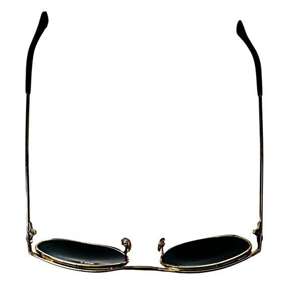 COPY - RAYBAN SUNGLASSES. Gold trim blue green lenses petite frame - Picture 2 of 4